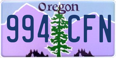 OR license plate 994CFN