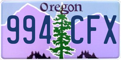 OR license plate 994CFX
