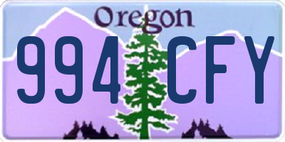 OR license plate 994CFY