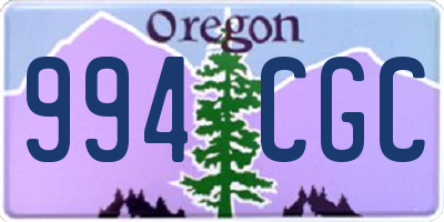 OR license plate 994CGC