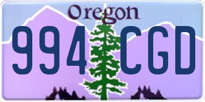 OR license plate 994CGD