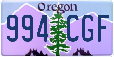 OR license plate 994CGF