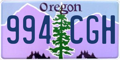 OR license plate 994CGH