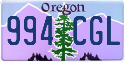 OR license plate 994CGL