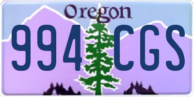 OR license plate 994CGS