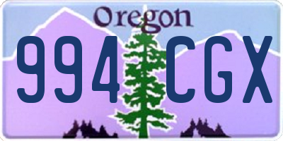 OR license plate 994CGX