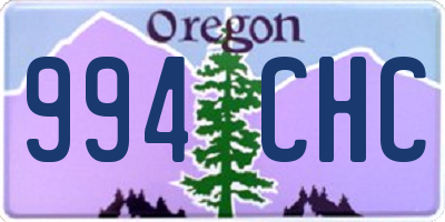OR license plate 994CHC