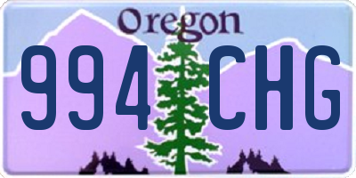 OR license plate 994CHG