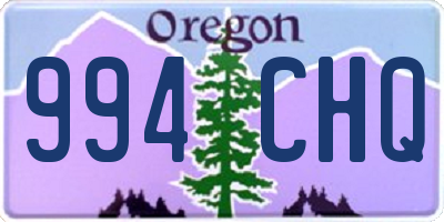OR license plate 994CHQ