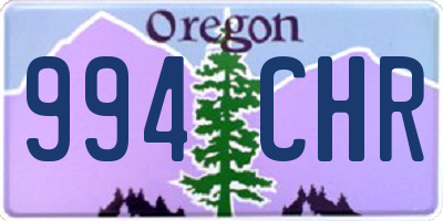 OR license plate 994CHR