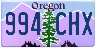 OR license plate 994CHX