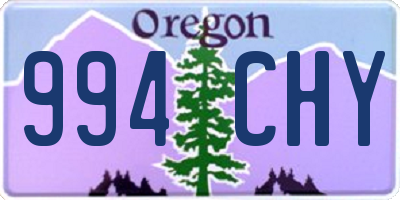 OR license plate 994CHY