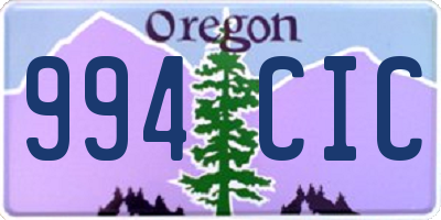OR license plate 994CIC