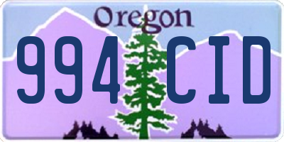 OR license plate 994CID