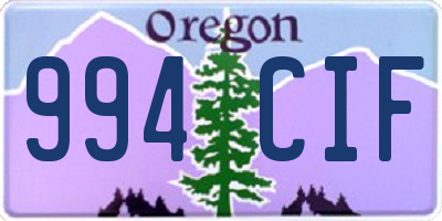 OR license plate 994CIF