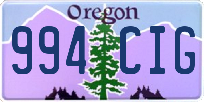 OR license plate 994CIG