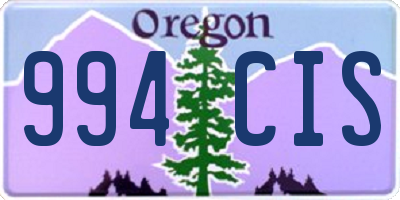 OR license plate 994CIS