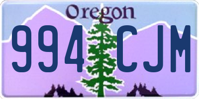 OR license plate 994CJM