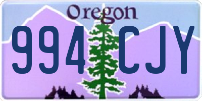 OR license plate 994CJY