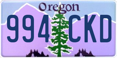 OR license plate 994CKD