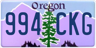OR license plate 994CKG