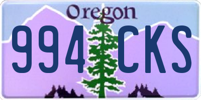 OR license plate 994CKS