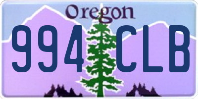 OR license plate 994CLB