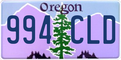 OR license plate 994CLD
