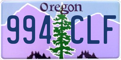 OR license plate 994CLF