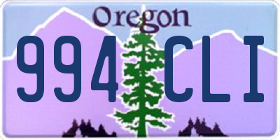 OR license plate 994CLI
