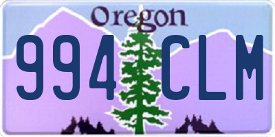 OR license plate 994CLM