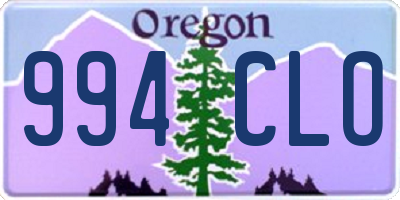 OR license plate 994CLO