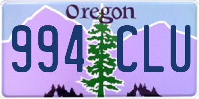 OR license plate 994CLU