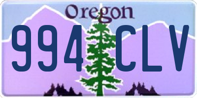OR license plate 994CLV