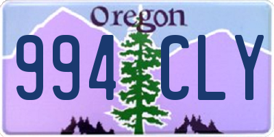 OR license plate 994CLY