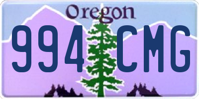 OR license plate 994CMG