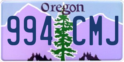 OR license plate 994CMJ