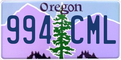 OR license plate 994CML