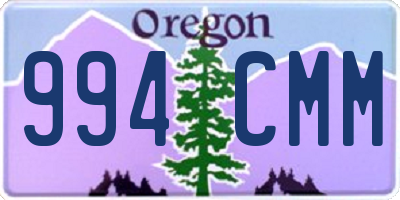 OR license plate 994CMM