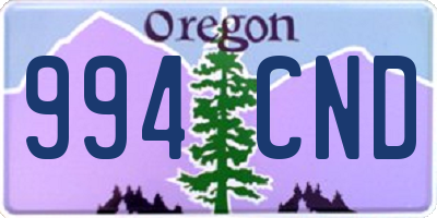 OR license plate 994CND