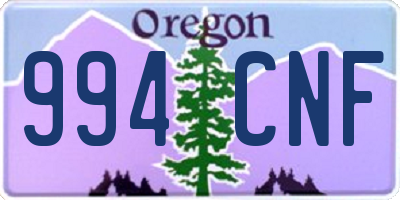 OR license plate 994CNF
