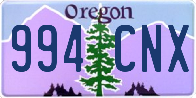 OR license plate 994CNX