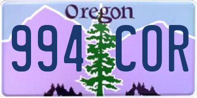 OR license plate 994COR