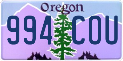 OR license plate 994COU