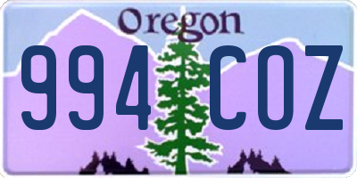 OR license plate 994COZ