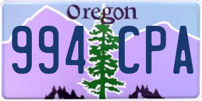 OR license plate 994CPA