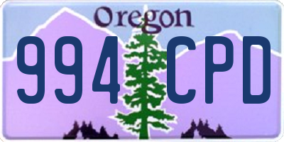 OR license plate 994CPD