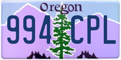 OR license plate 994CPL