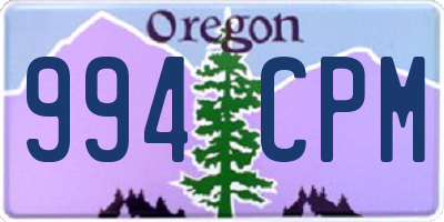 OR license plate 994CPM