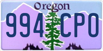 OR license plate 994CPO